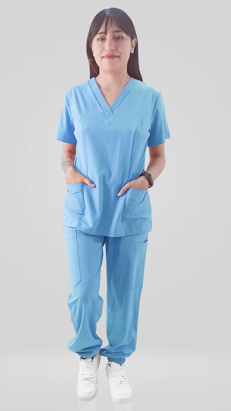 Gorro de cocina azul para mujer, uniforme ajustable, transpirable, para  restaurante, cocina, Chef, gorros de enfermera, uniforme médico quirúrgico