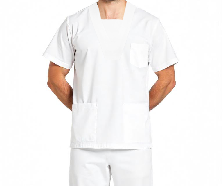 Uniforme Quirúrgico kit 80-20 Caballero Blanco Sin Resorte en LALEO