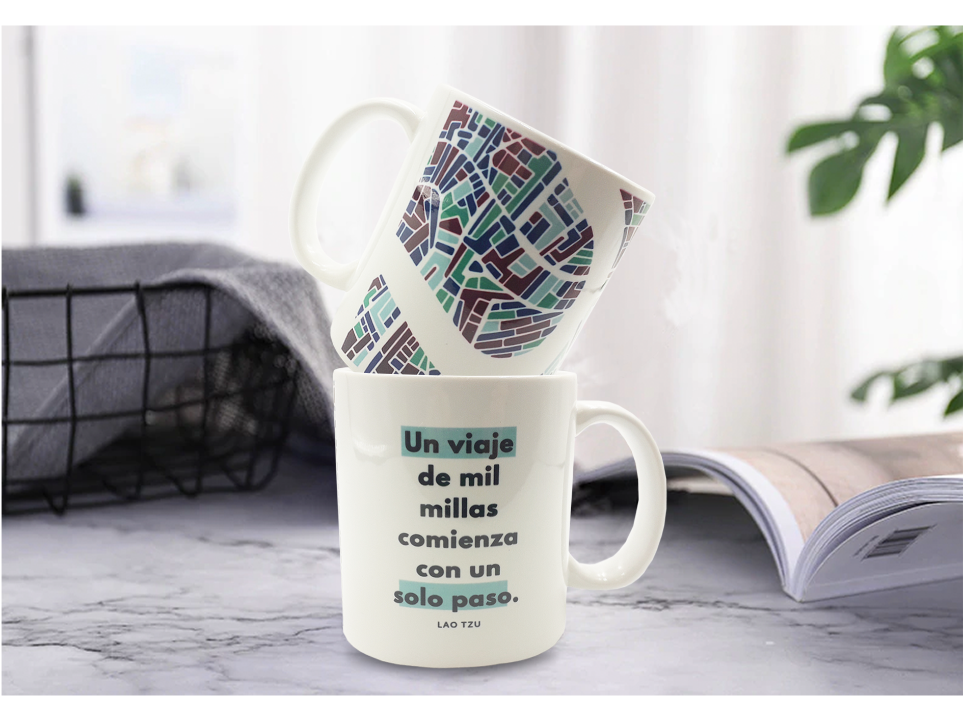Taza de cerámica: Un viaje de mil millas comienza con un solo paso en LALEO